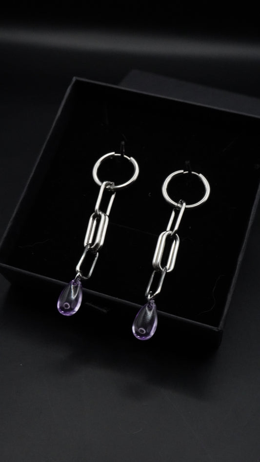 CHAINS EARRINGS | purple