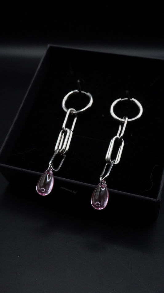 CHAINS EARRINGS | pink
