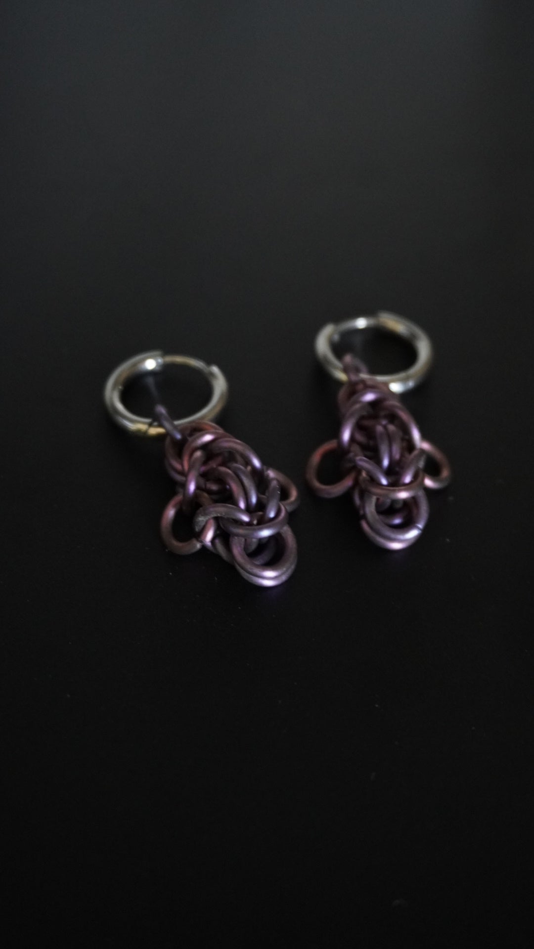 Damocles Anodized Titanium Earrings